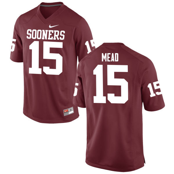 Oklahoma Sooners #15 Jeffery Mead College Football Jerseys Game-Crimson